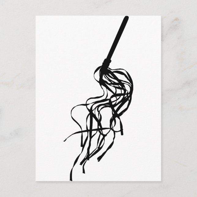 Cat of Nine Tails S&M Whip Outline Silhouette Postcard (Front)