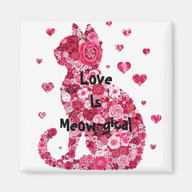 Cat of Roses Magnet (Front)