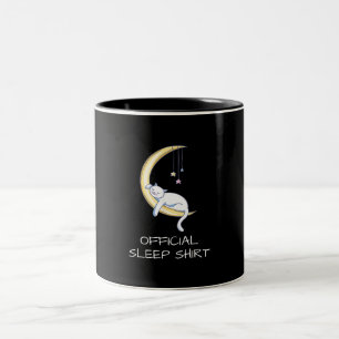 Cat official sleep shirt Cat owner gift Two-Tone Coffee Mug