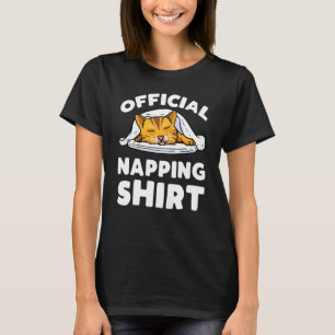 Cat Official Sleeping  Pajama Cat  Napping T-Shirt