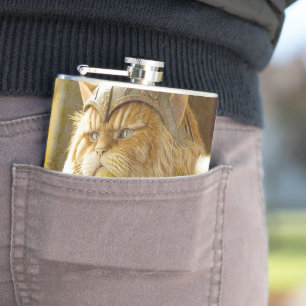 Cat Old Viking.  Hip Flask