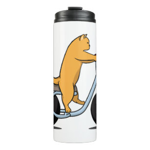Cat on a Bike Funny Cat Lover and Bicyclist Thermal Tumbler