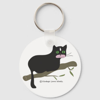 Cat on a Branch Keychain
