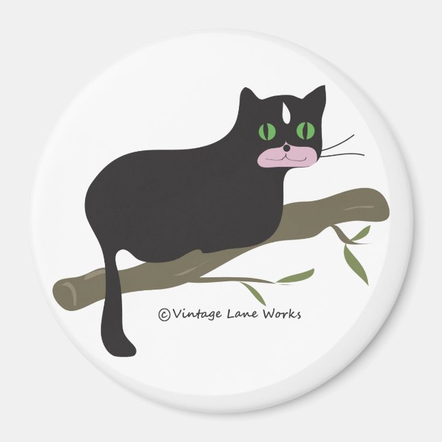 Cat on a Branch Magnet (Front)