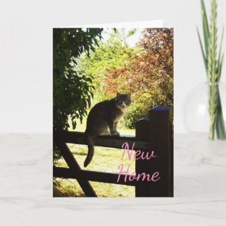 Cat on a gate New Home card