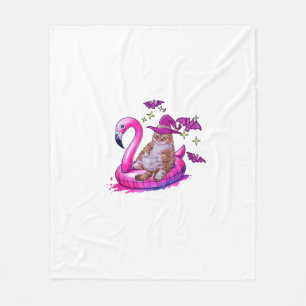 Cat On A Pool Funny Spooky Summer Summerween Hallo Fleece Blanket