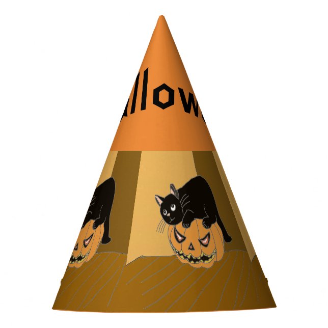 Cat on a Pumpkin Party Hat (Front)