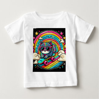 Cat on a Skateboard Baby T-Shirt