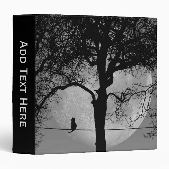 Cat on a Wire Full Moon Personal Binder (Front/Spine)