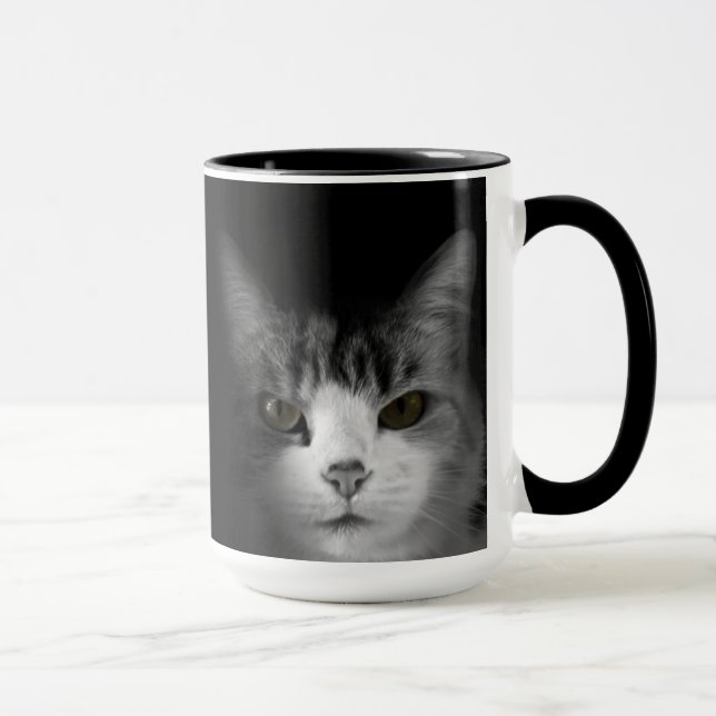 Cat on Black Mug (Right)