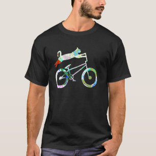 Cat On BMX Bike Kitten Lover Bike Cycling Bicycle T-Shirt