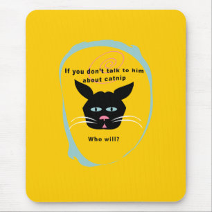 cat on catnip-talk funny customize colours mouse pad