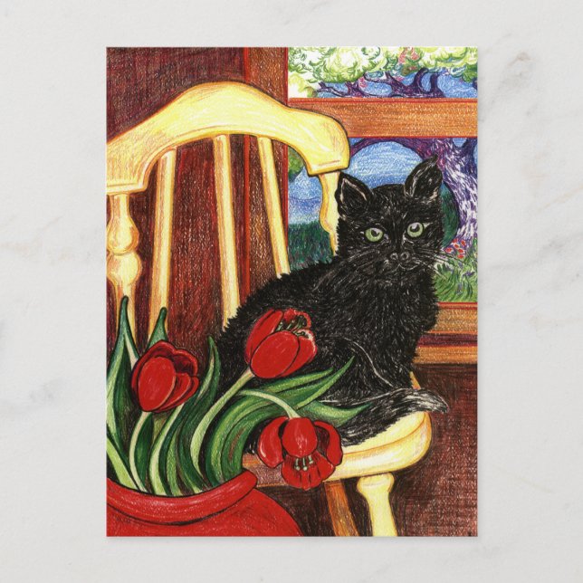 Cat on Chair Postcard (Front)