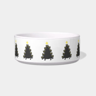 Cat on Christmas tree - Choose background color Bowl