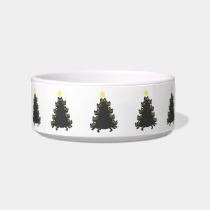 Cat on Christmas tree - Choose background colour Bowl