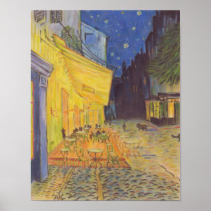 Cat on coffee terrace in the evening Vincent van G Poster