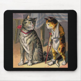 Cat on Crutches Mouse Pad