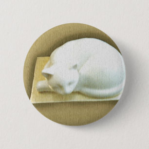 Cat on Gold Box II 2 Inch Round Button