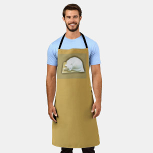 Cat on Gold Box II Adult Apron