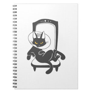 Cat on luxury chain silhouette - Choose back colou Notebook