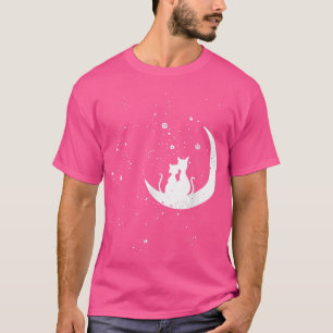 Cat On Moon Lazy Halloween Costume Cute Kitty Kitt T-Shirt