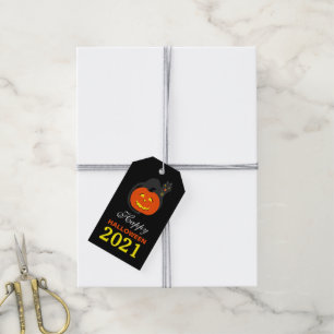 Cat on Pumpkin Halloween Gift Tags