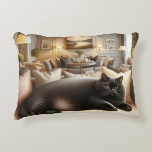 Cat on sofa so comfort accent pillow