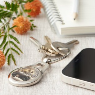 Cat on sofa so comfort Metal Keychain