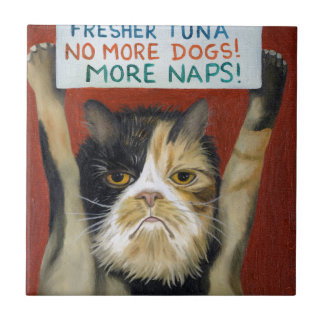 Cat On Strike Tile