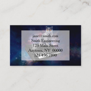 Cat on synthesizer in space business card