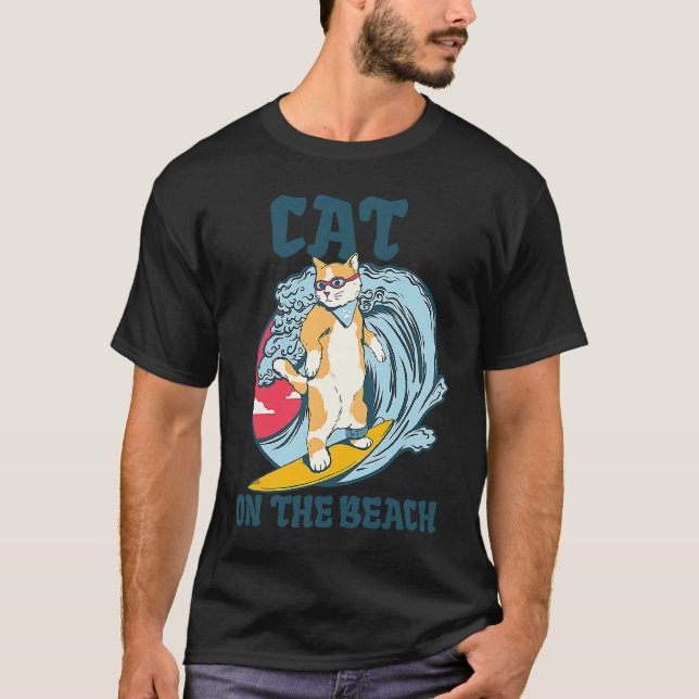 cat on the beach T-Shirt (Front)