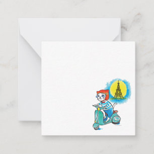 Cat on the bike in Paris Card