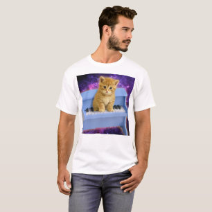 Cat on the blue piano T-Shirt