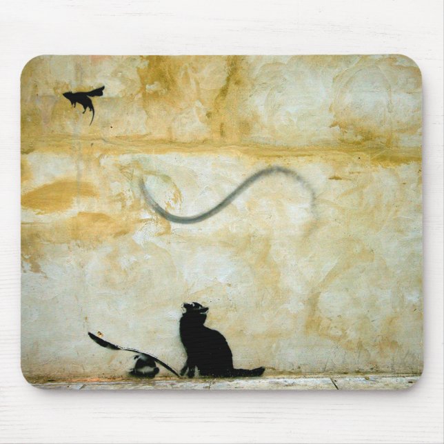 Cat on the Hunt Mouse Pad (Front)