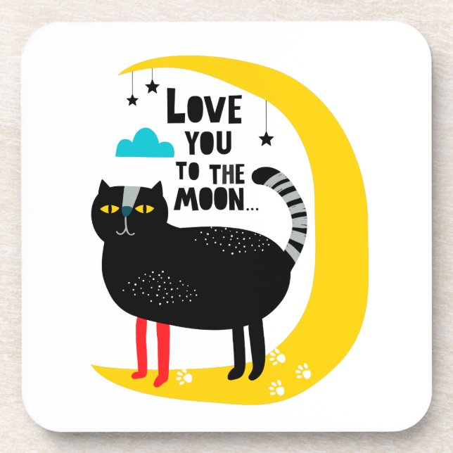 Cat on the moon coaster (Front)