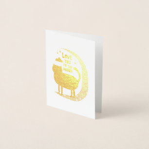 Cat on the moon foil card