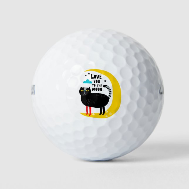Cat on the moon golf balls (Front)