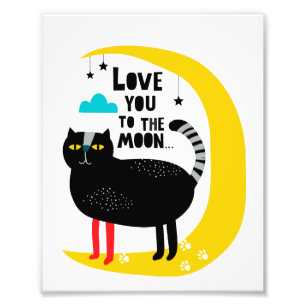 Cat on the moon photo print