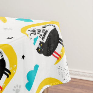 Cat on the moon tablecloth