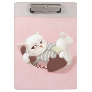 Cat on the Phone Clipboard
