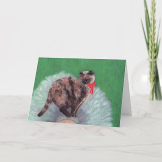 Cat on Tree Christmas Card