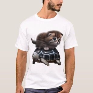 Cat on turtle T-Shirt
