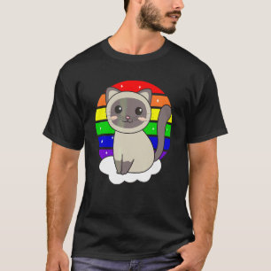Cat On Unicorn Rainbow Animals Cute Unicorns Siame T-Shirt