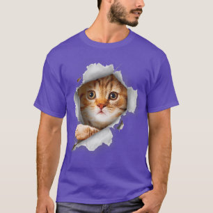 Cat Orange Cat Cat Torn Cloth Kitten T-Shirt