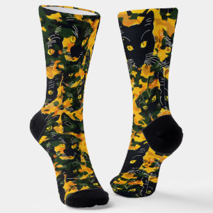 Cat Orange Pattern Socks