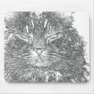 Cat outline mouse pad