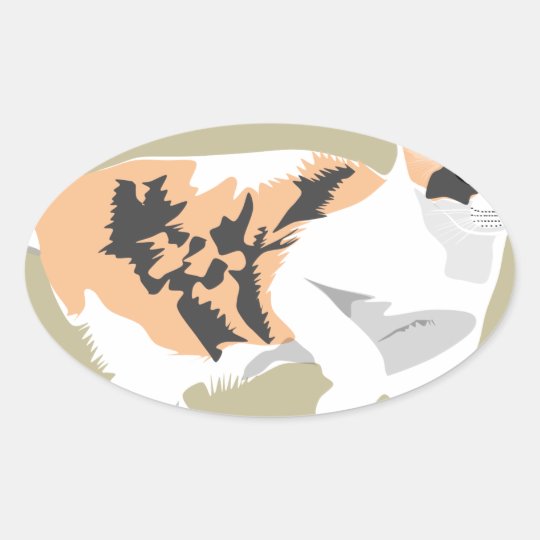 Cat Oval Sticker