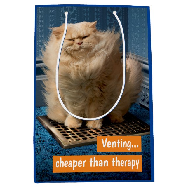 Cat Over Grate Medium Gift Bag (Front)