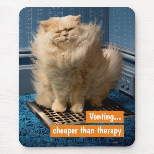Cat Over Grate Mouse Pad (Front)