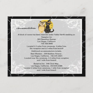 Cat & Owl Halloween Wedding Enclosure Cards